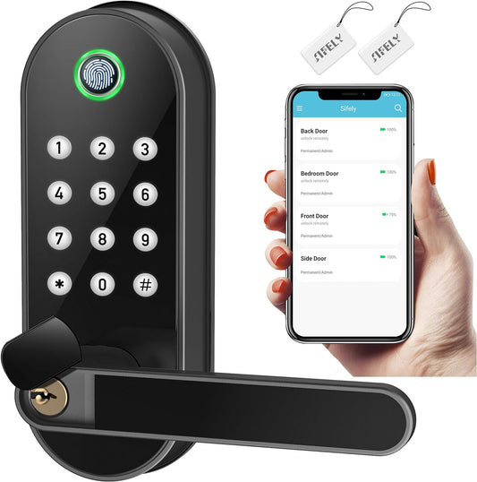 Sifely Handle Keyless Entry Door Lock, Keypad Door Lock, and fingerprint + Installation + Programming